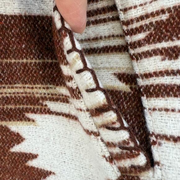 Idyllwind Shacket Women's Xs Brown Cream Southwester Print Western Gear Wool - Picture 6 of 12